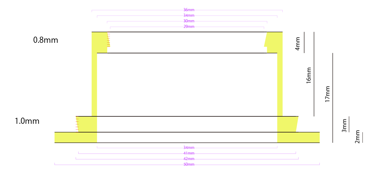 アダプタの側面図