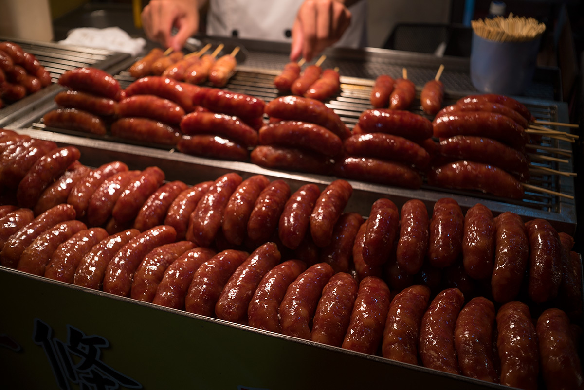 饒河街観光夜市のウインナー
